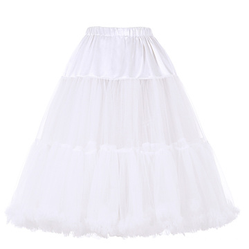 Belle Poque Damen Luxus Weiß Crinoline Petticoat Underskirt für Retro Vintage Kleid BP000178-2